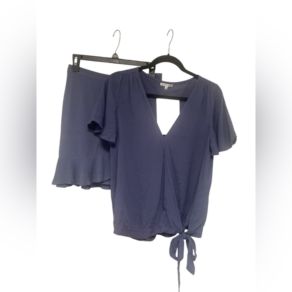 Black Swan Wrap Blouse and Skirt Set EUC S
